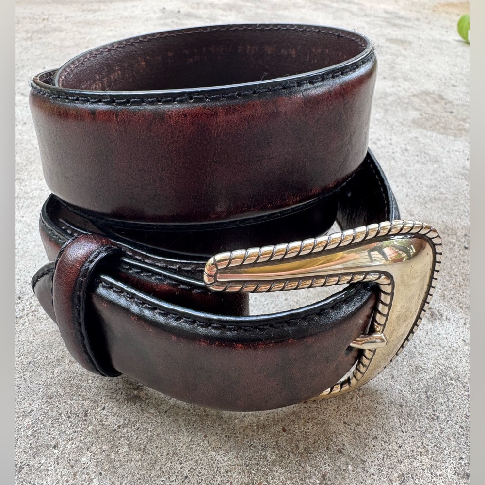 Stetson Silver Creek Classics Brown Leather Vintage  Cowboy Belt Size 36 - Picture 2 of 13